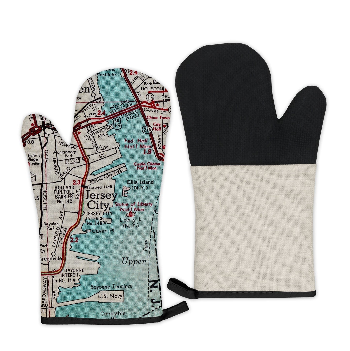 Jersey City Map Oven Mitt | Vintage-Inspired Kitchen Gift