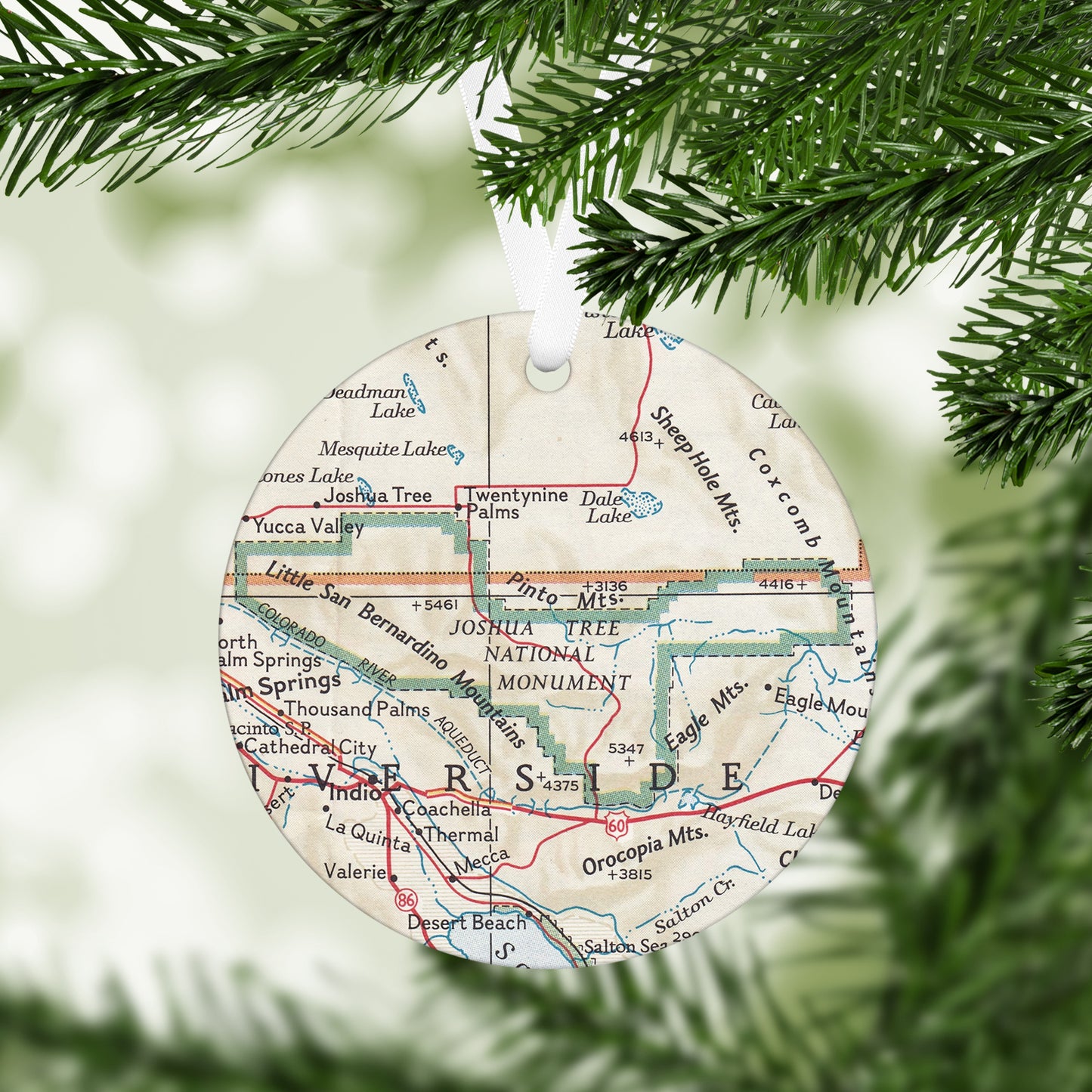 Joshua Tree National Park Vintage Map Ornament
