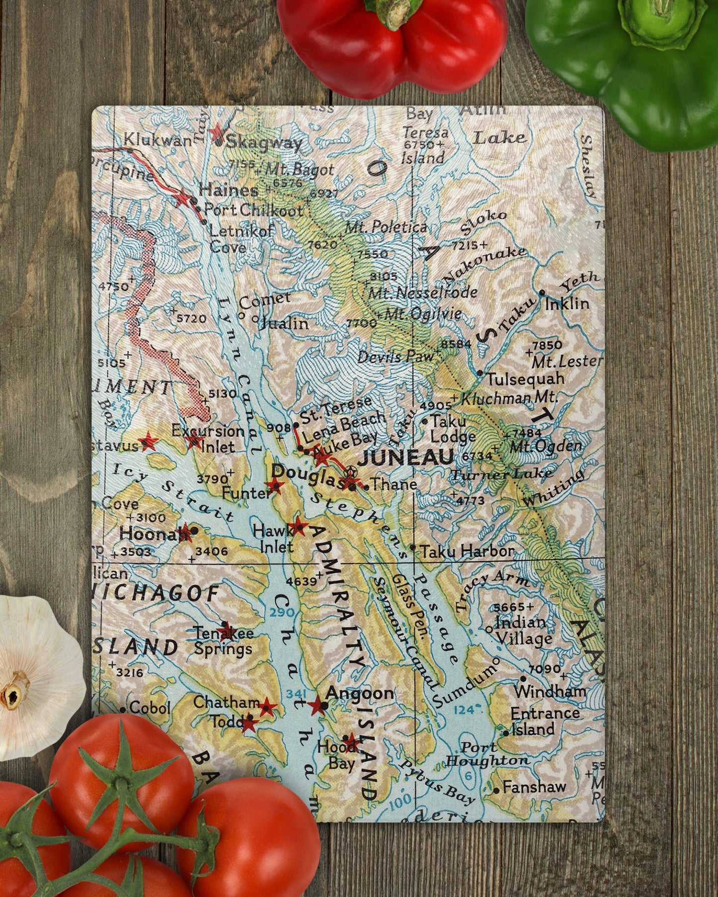 Juneau Alaska Map Cutting Board | Travel Gift | Kitchen Decor