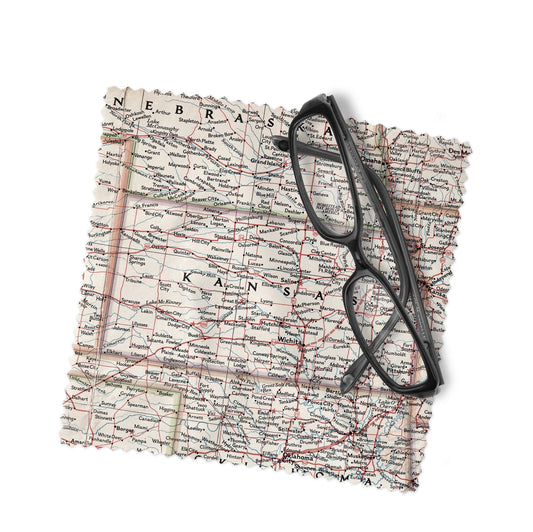 Kansas Map Lens Cloth | Kansas Microfiber Glasses Cleaner | Travel Gift