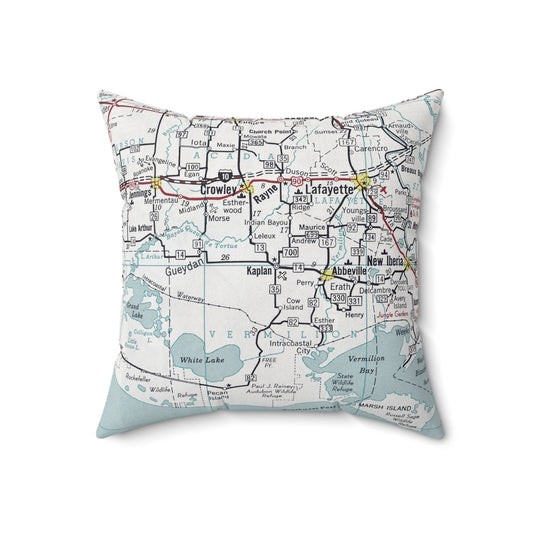 Kaplan Louisiana vintage map pillow