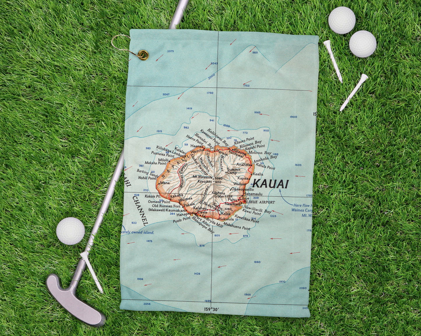 Kauai Hawaii golf towel primary image