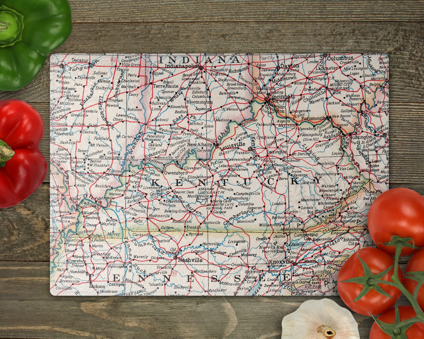 Kentucky Map Cutting Board | Travel Gift | Kitchen Decor
