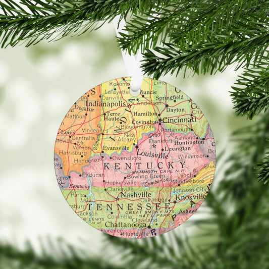 Kentucky Vintage Map Ornament