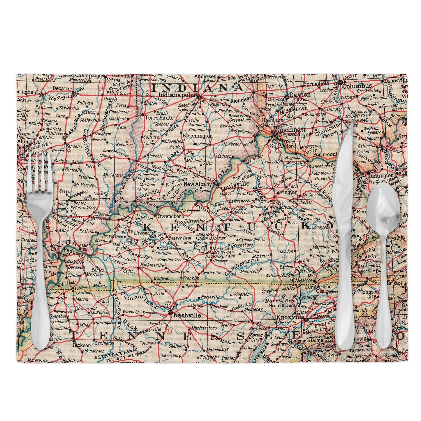Kentucky Vintage Map Placemats Set of 4