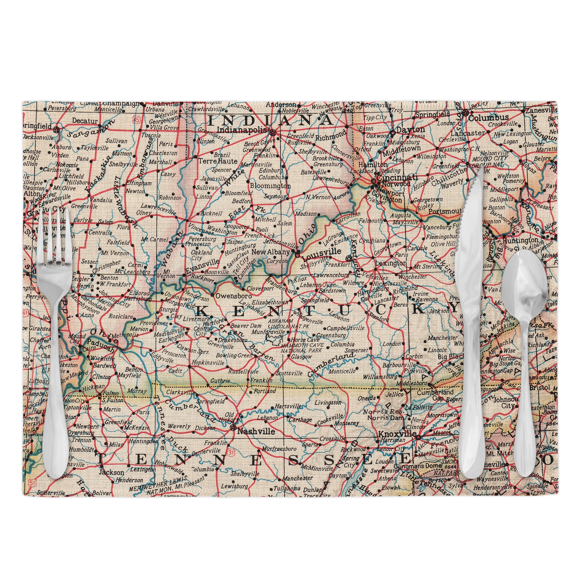 Kentucky Vintage Map Placemats Set of 4