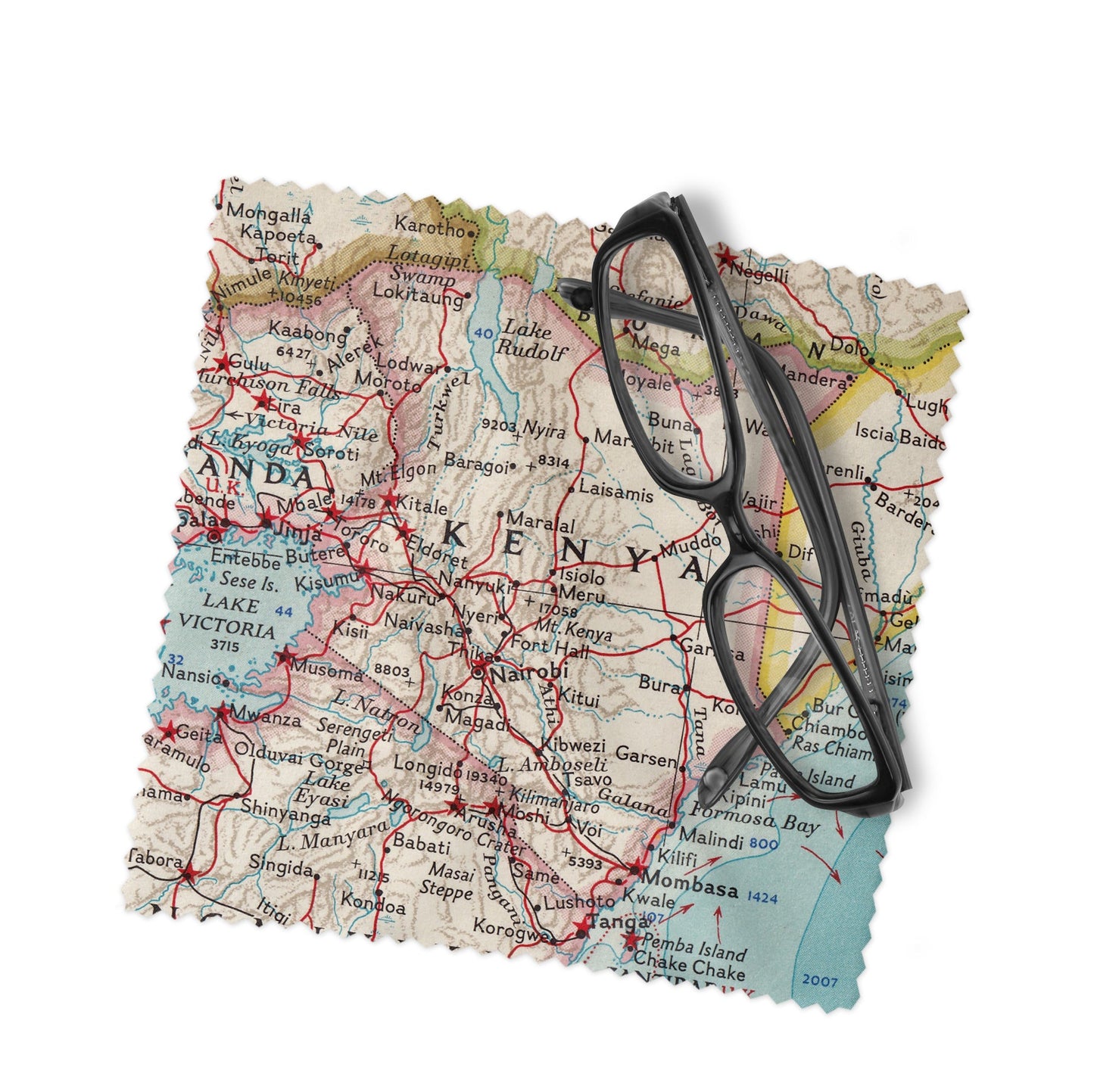 Kenya Map Lens Cloth | Kenya Microfiber Glasses Cleaner | Travel Gift