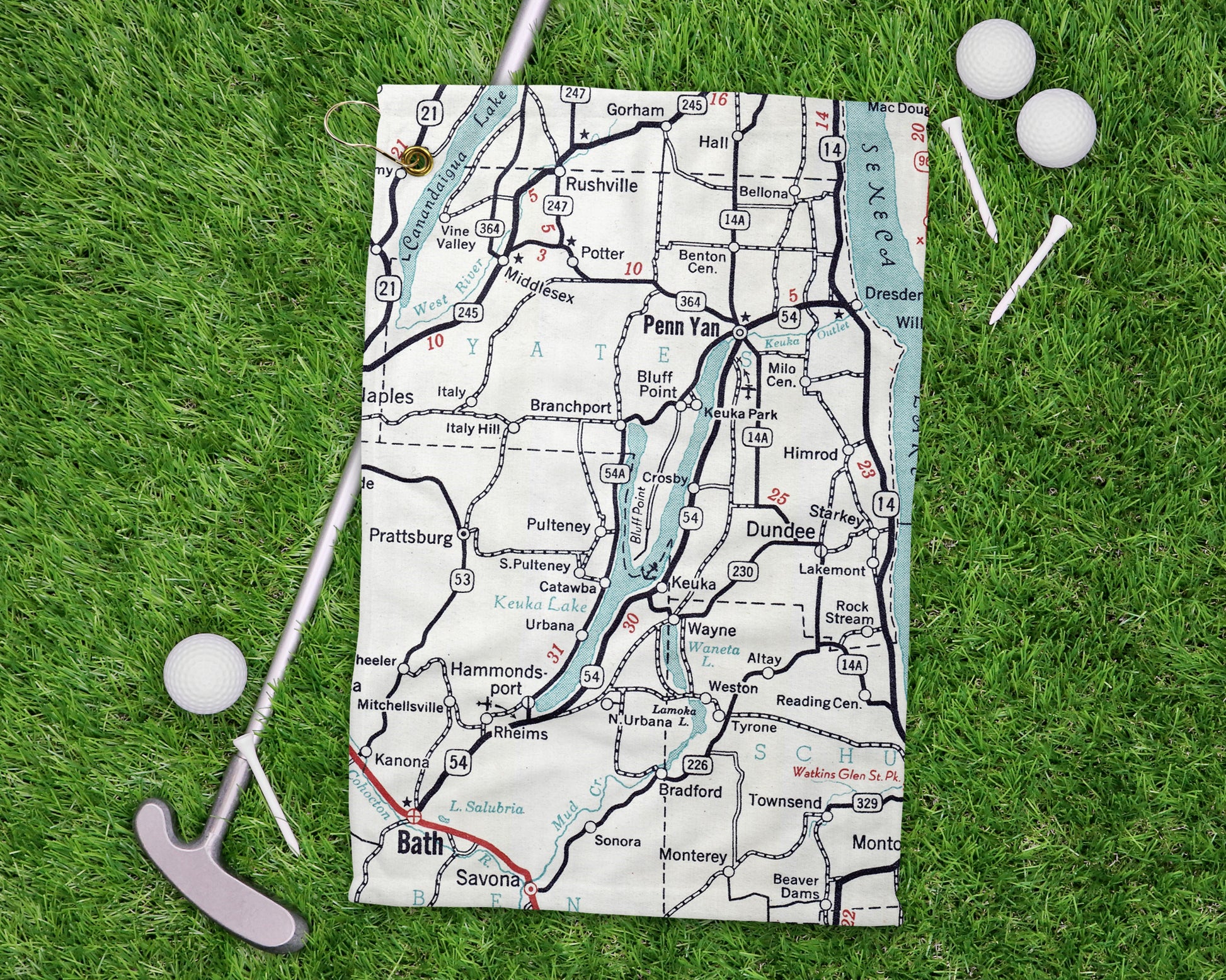 Keuka Lake New York golf towel primary image