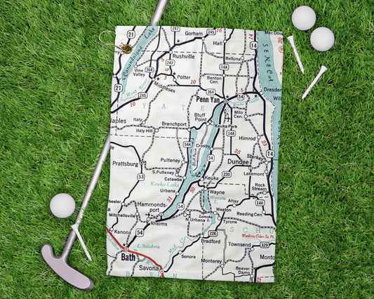 Keuka Lake New York golf towel primary image
