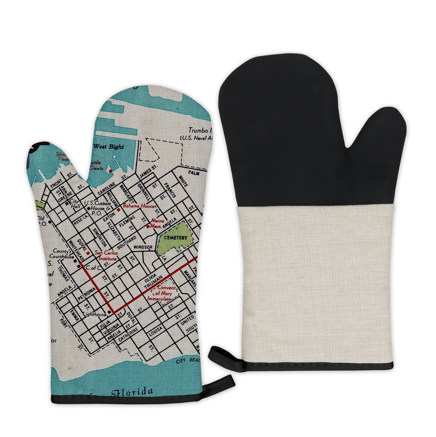 Key West Florida Vintage Map Oven Mitt