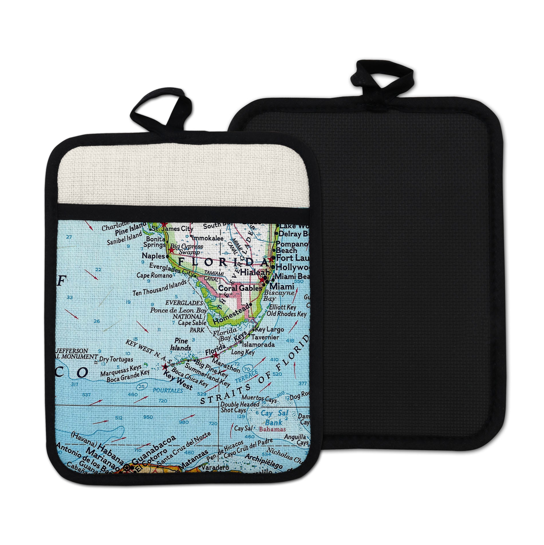 Key West Florida vintage map hot pad kitchen decor