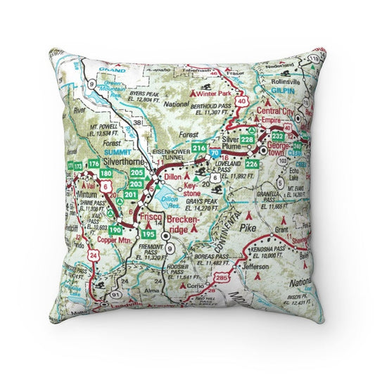 Keystone Colorado vintage map pillow