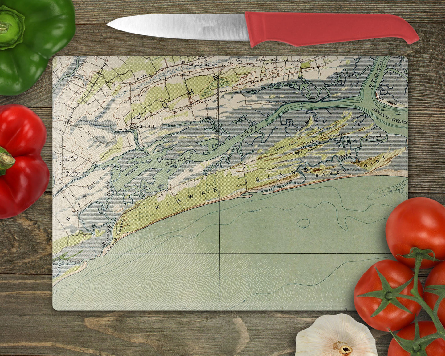 Kiawah Island South Carolina Map Cutting Board | Travel Gift | Kitchen Decor