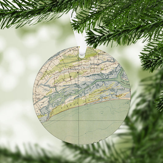 Kiawah Island South Carolina Vintage Map Ornament