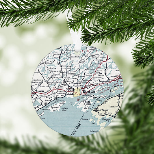 Kingston Ontario Vintage Map Ornament