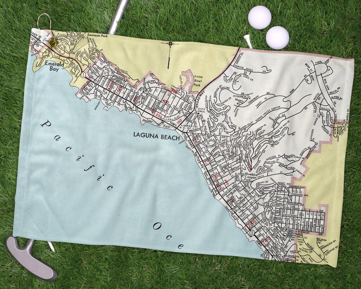 Laguna Beach California golf towel primary image