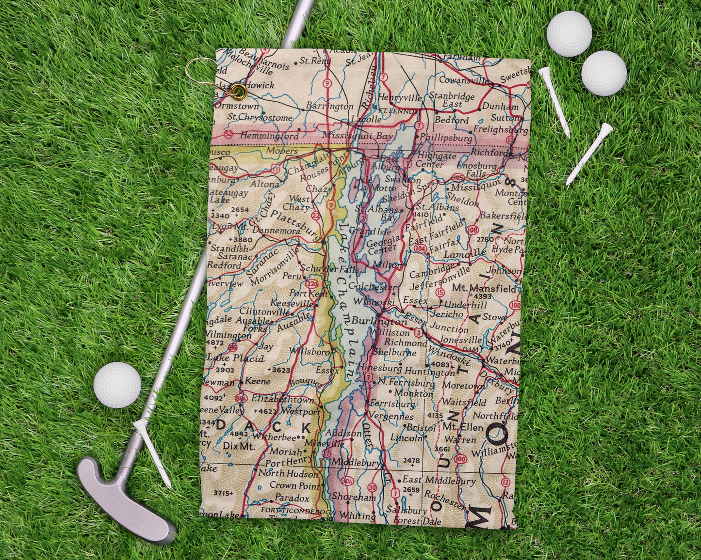 Lake Champlain New York golf towel primary image
