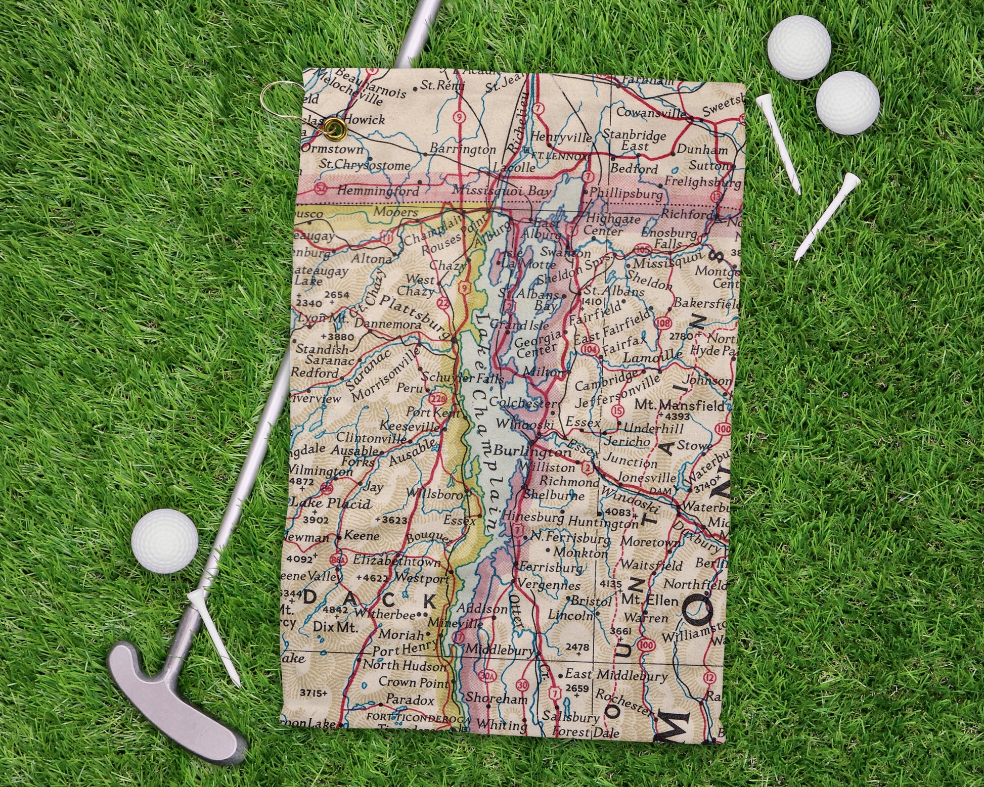 Lake Champlain New York golf towel primary image