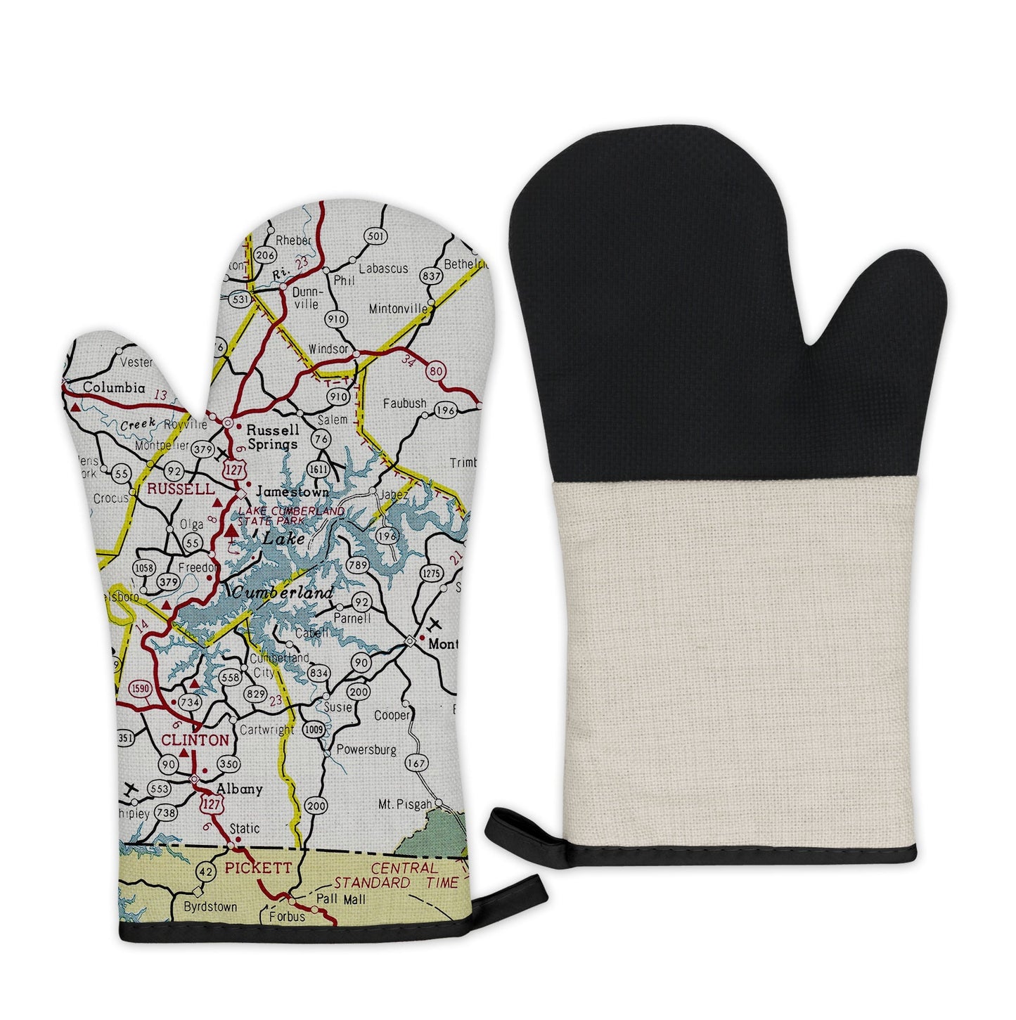 Lake Cumberland, Kentucky Map Oven Mitt | Vintage-Inspired Kitchen Gift