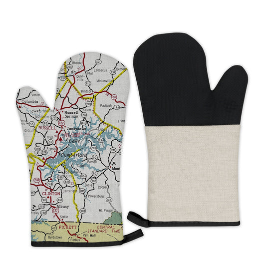 Lake Cumberland, Kentucky Map Oven Mitt | Vintage-Inspired Kitchen Gift