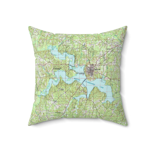 Lake D'Arbonne Louisiana vintage map pillow