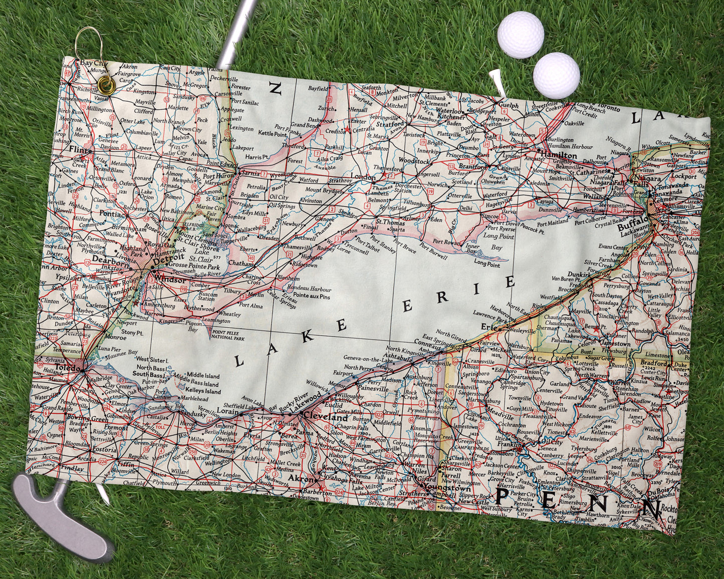 Lake Erie golf towel primary image