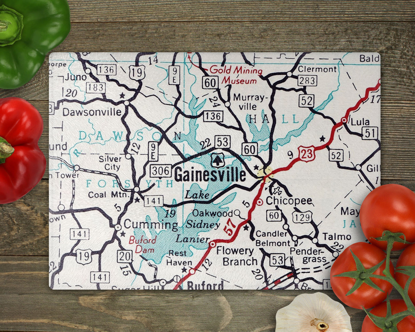 Lake Lanier Georgia Map Cutting Board | Lake House Gift | Georgia Lake Décor