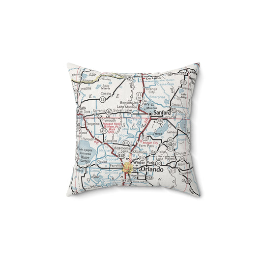 Lake Mary Florida vintage map pillow