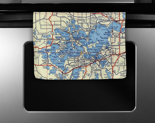 Lake Minnetonka Minnesota Vintage Map Kitchen Towel