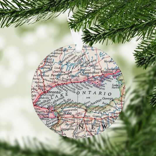 Lake Ontario Vintage Map Ornament