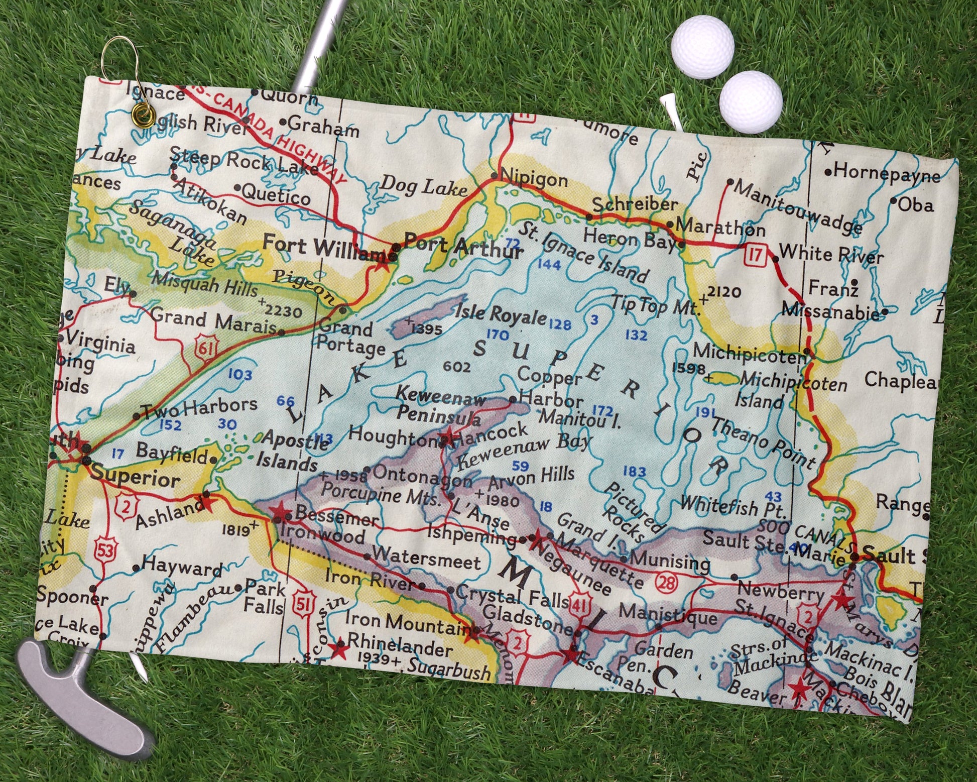 Lake Superior golf towel primary image