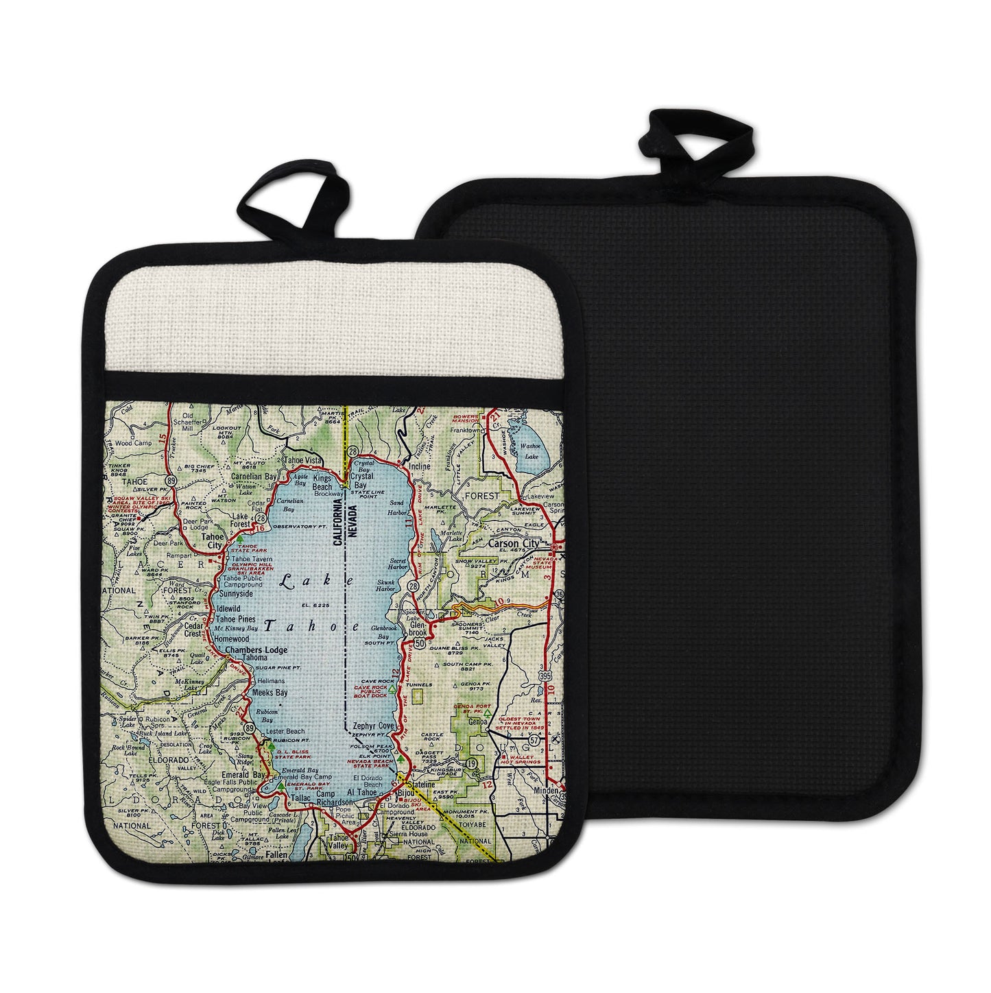 Lake Tahoe vintage map hot pad kitchen decor