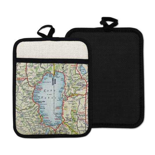 Lake Tahoe vintage map hot pad kitchen decor