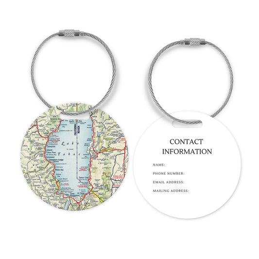Lake Tahoe Map Luggage Tag | Travel Accessory