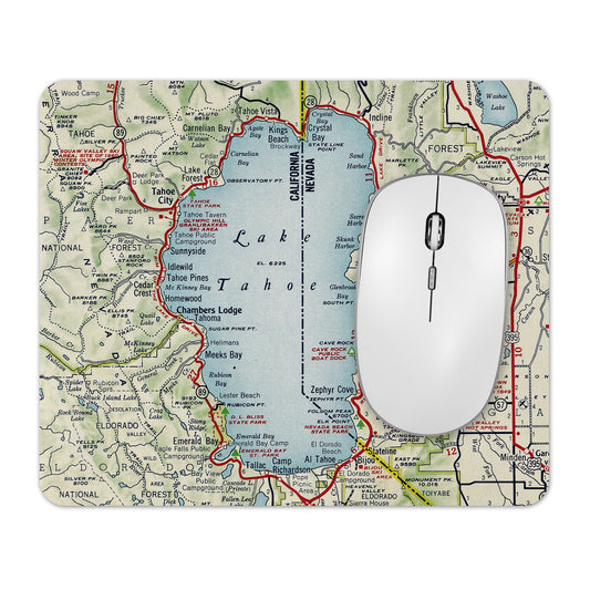 Lake Tahoe Map Mousepad | Desk & Home Office Decor