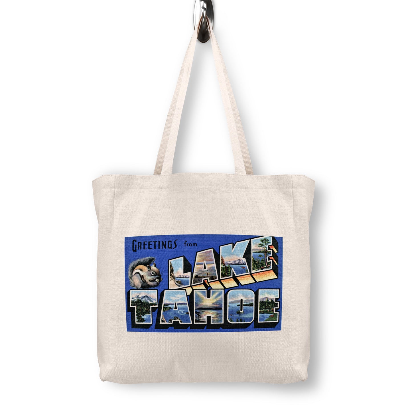 Lake Tahoe Canvas Tote | Reusable Book Grocery Bag
