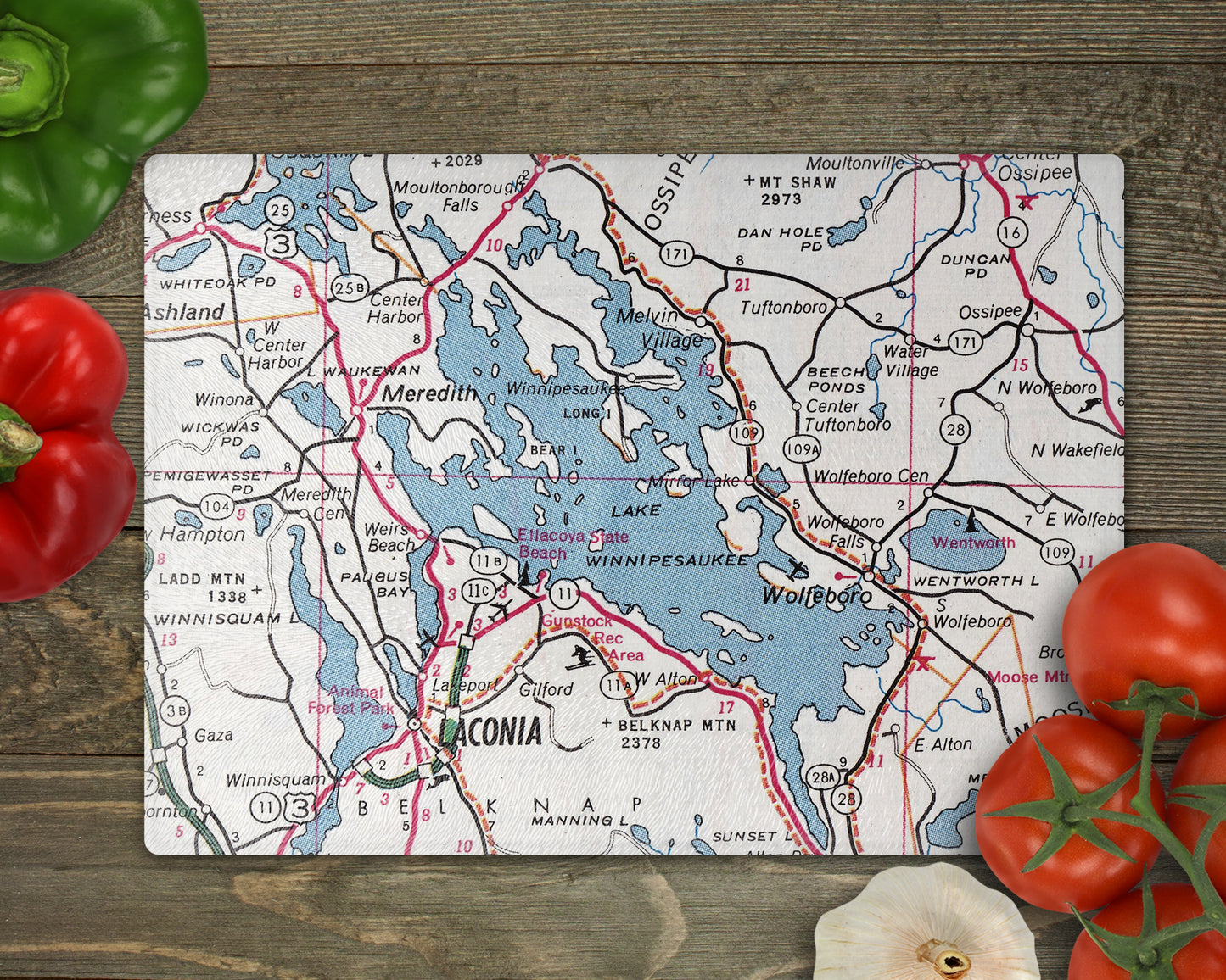 Lake Winnipesaukee Map Cutting Board | New Hampshire Lake House Gift