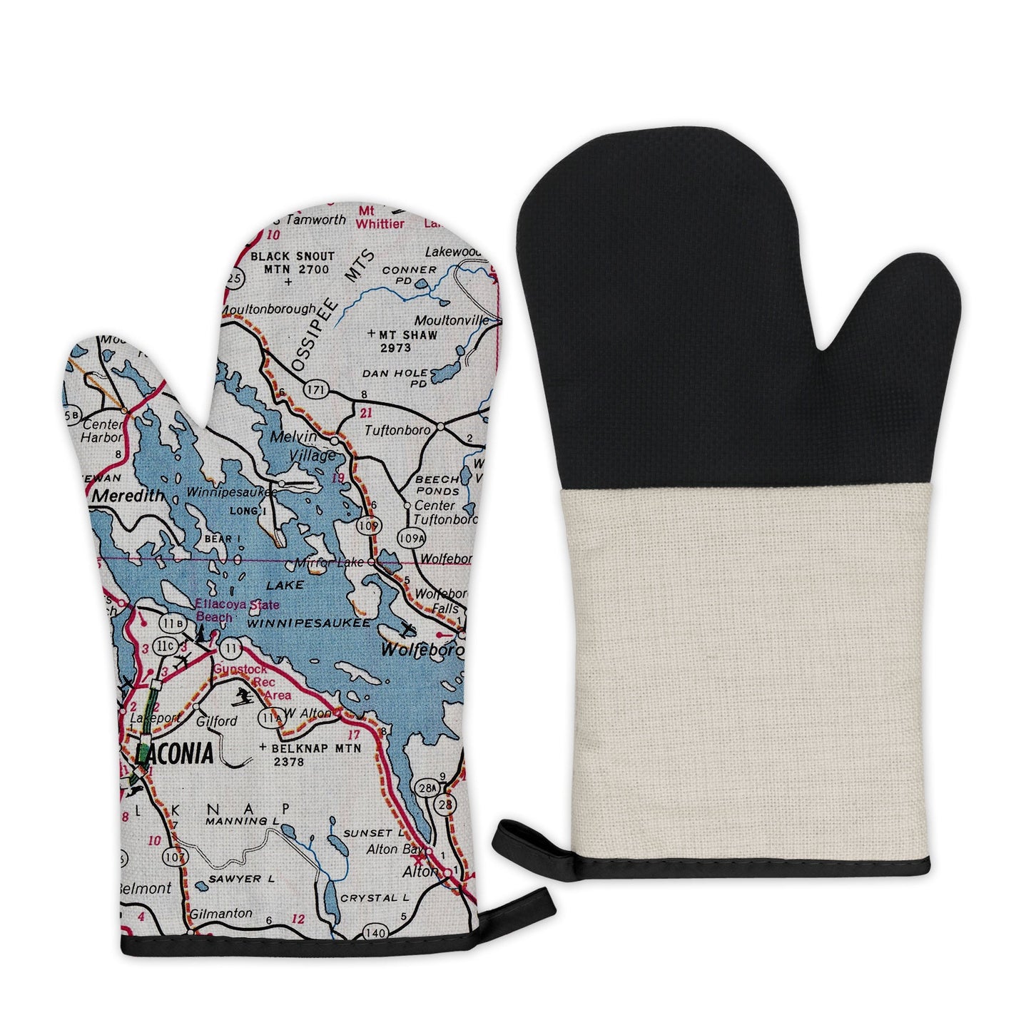 Lake Winnipesaukee Map Oven Mitt | Vintage-Inspired Kitchen Gift