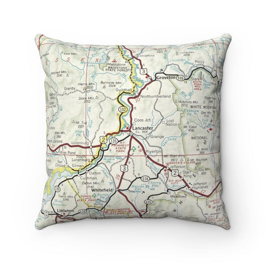 Lancaster New Hampshire vintage map pillow
