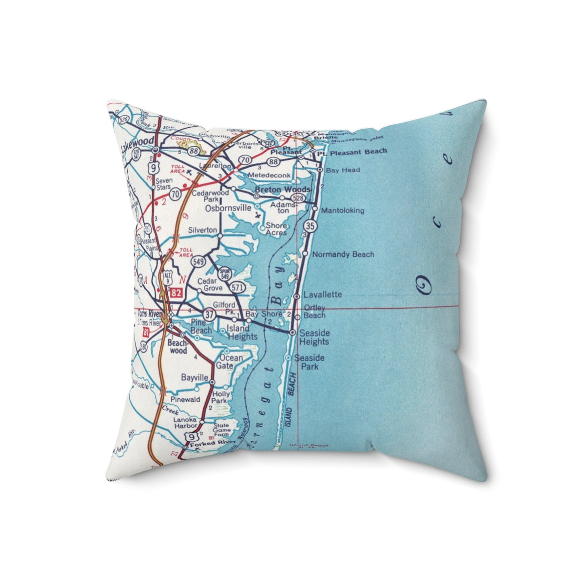 Lavallette New Jersey vintage map pillow