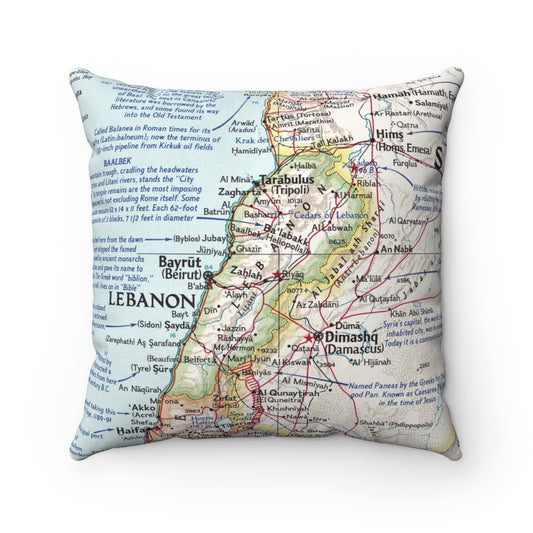 Lebanon vintage map pillow