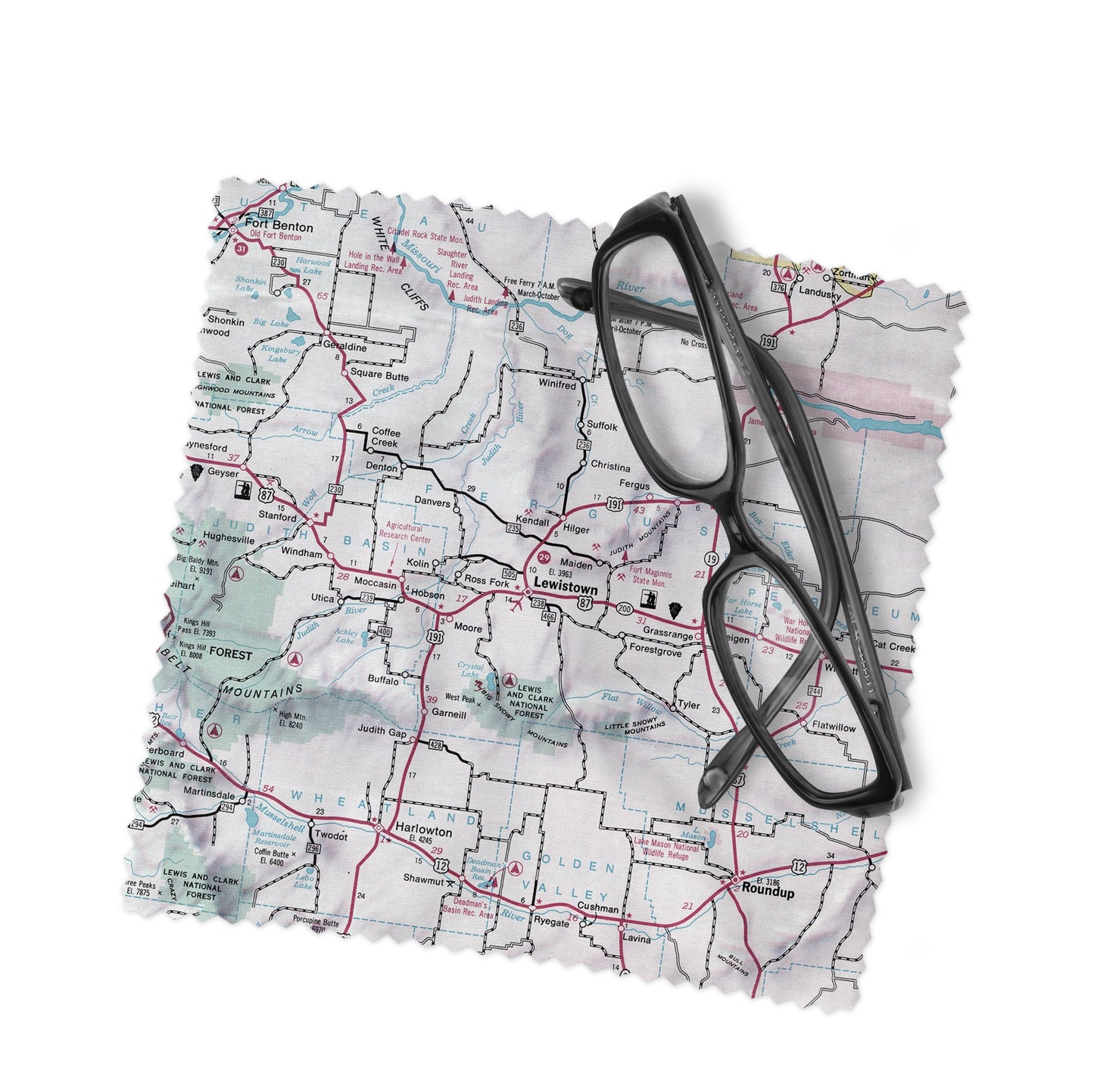 Lewiston Montana Map Lens Cloth | Lewiston Microfiber Glasses Cleaner | Travel Gift