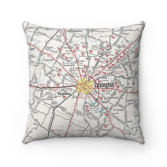 Lexington Kentucky vintage map pillow