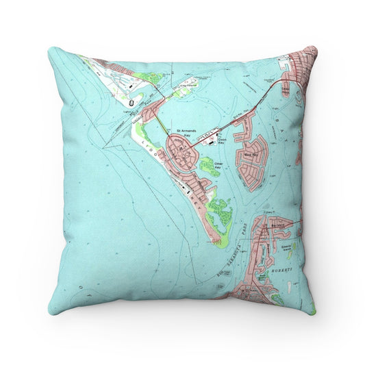 Lido Key Florida vintage map pillow