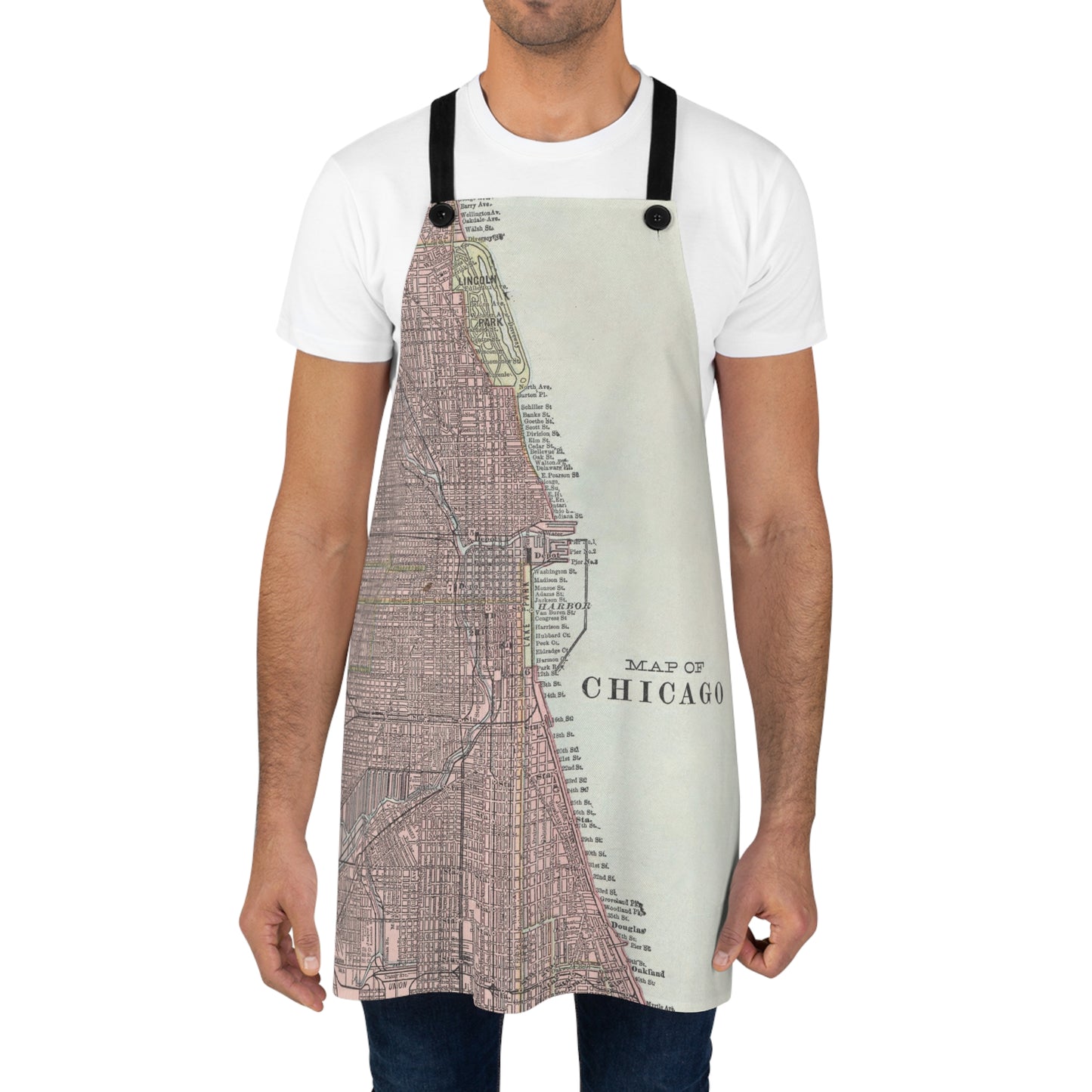 Chicago Map Barbecue Apron | City-Inspired Kitchen Apron