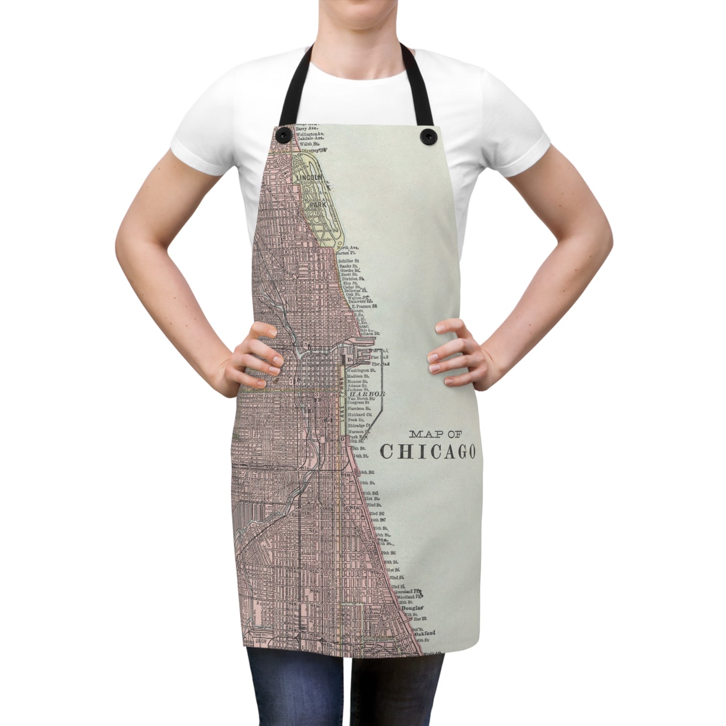 Chicago Map Barbecue Apron | City-Inspired Kitchen Apron