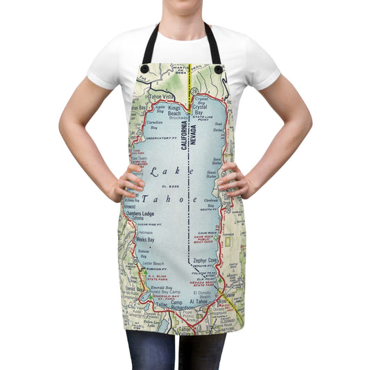 Lake Tahoe Map Apron | Lake House Kitchen Gift