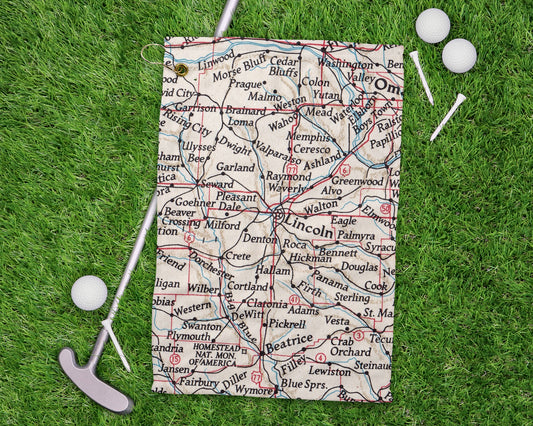 Lincoln Nebraska golf towel primary image