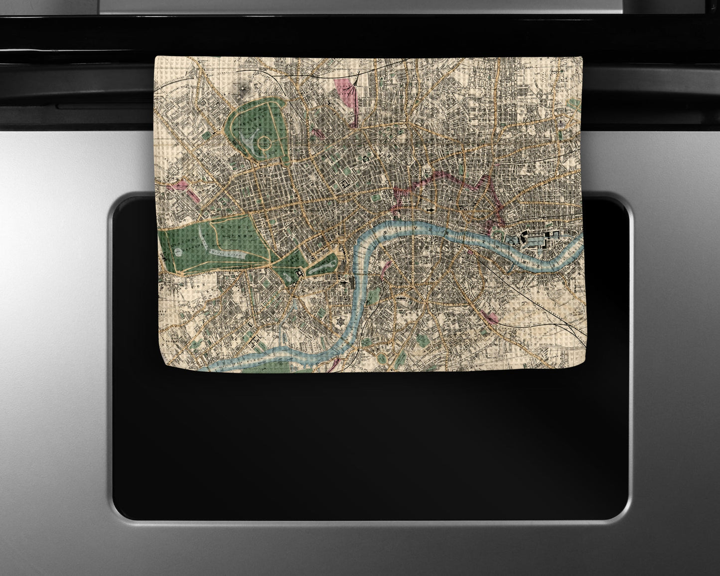 London Map Tea Towel | Waffle-Weave Kitchen Towel Gift