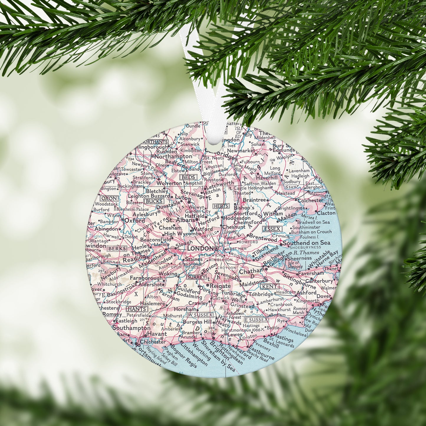 London Vintage Map Ornament